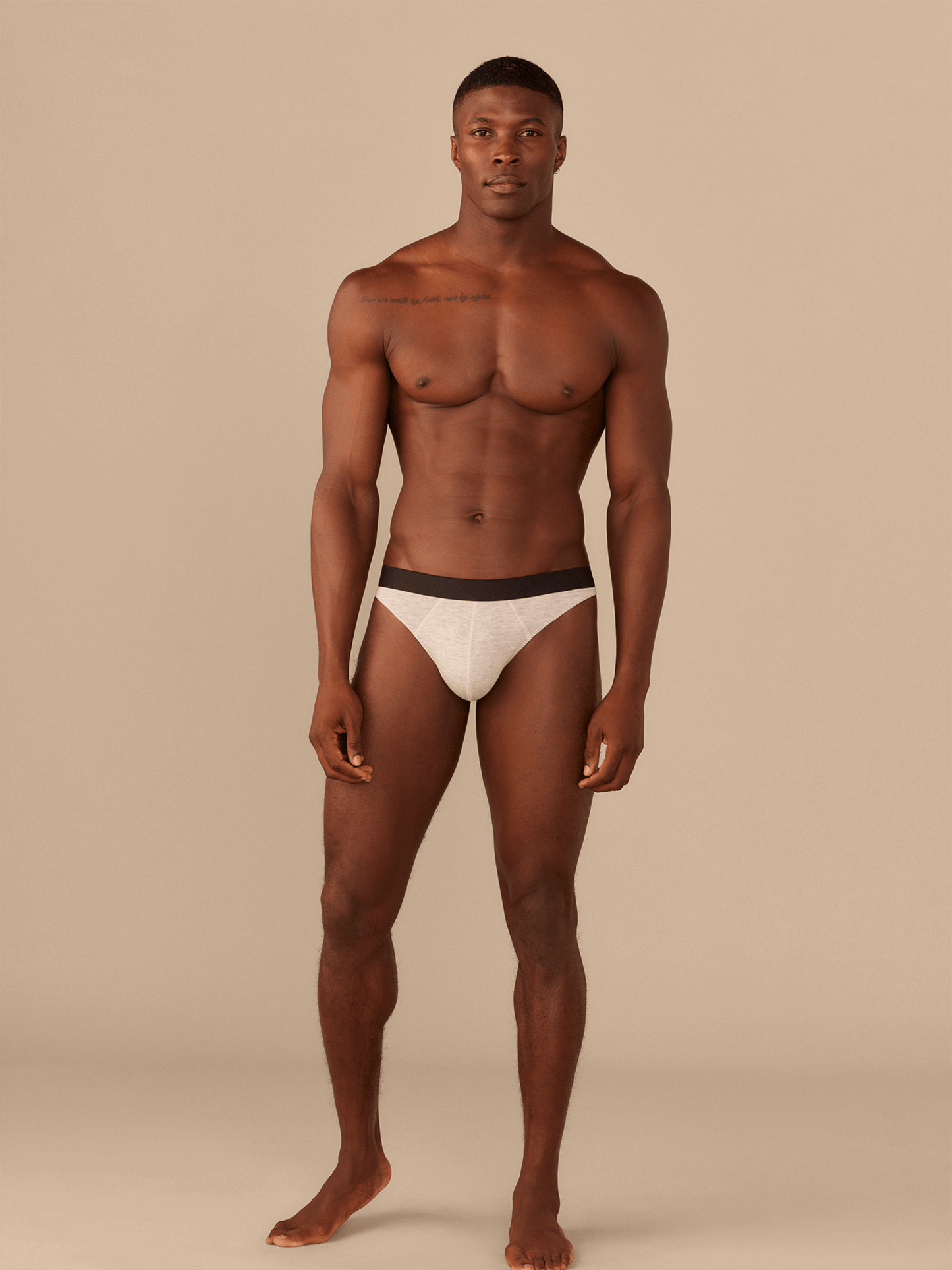 Pouch Front Thong | Heather Grey