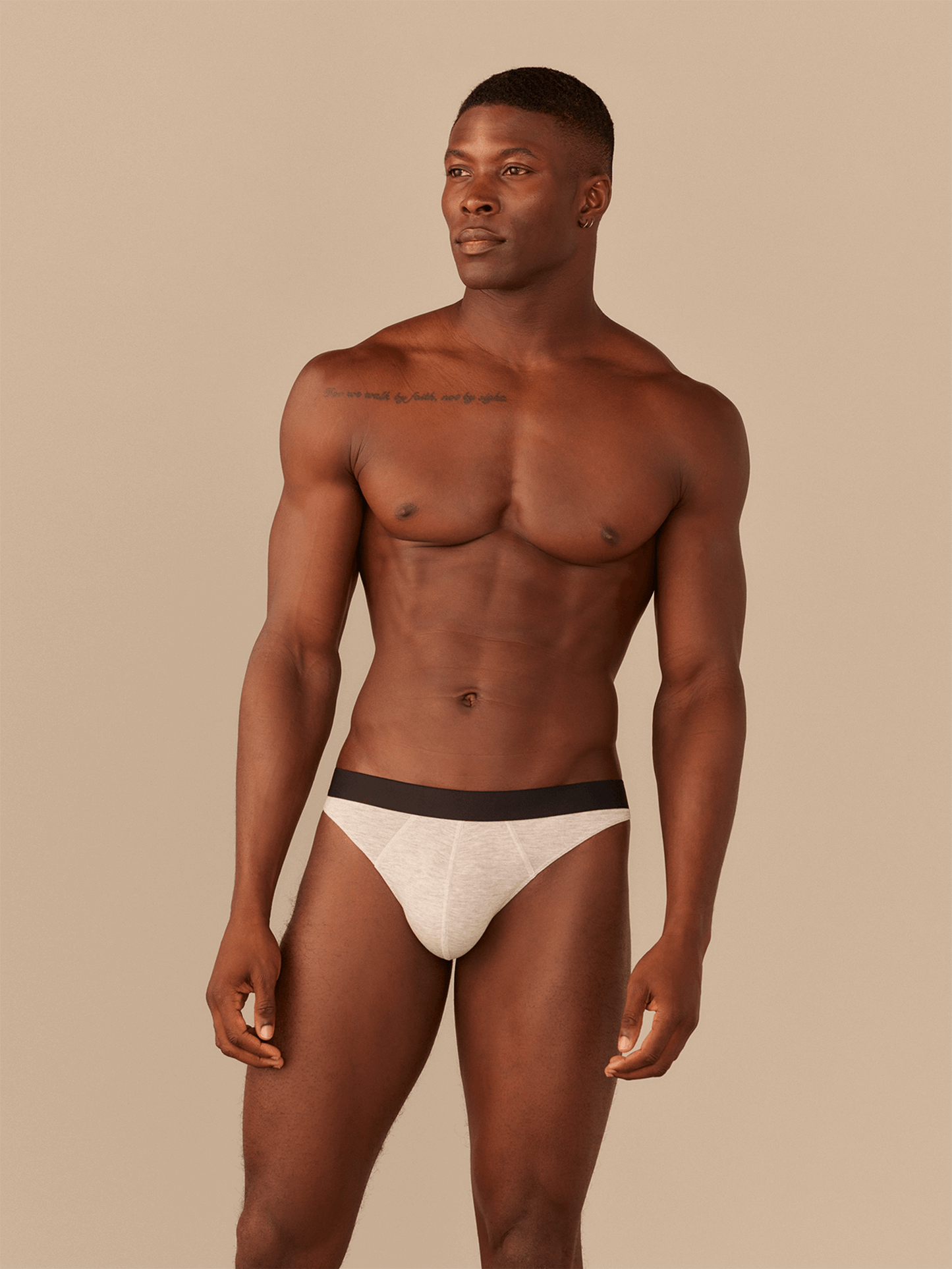 Pouch Front Thong | Heather Grey