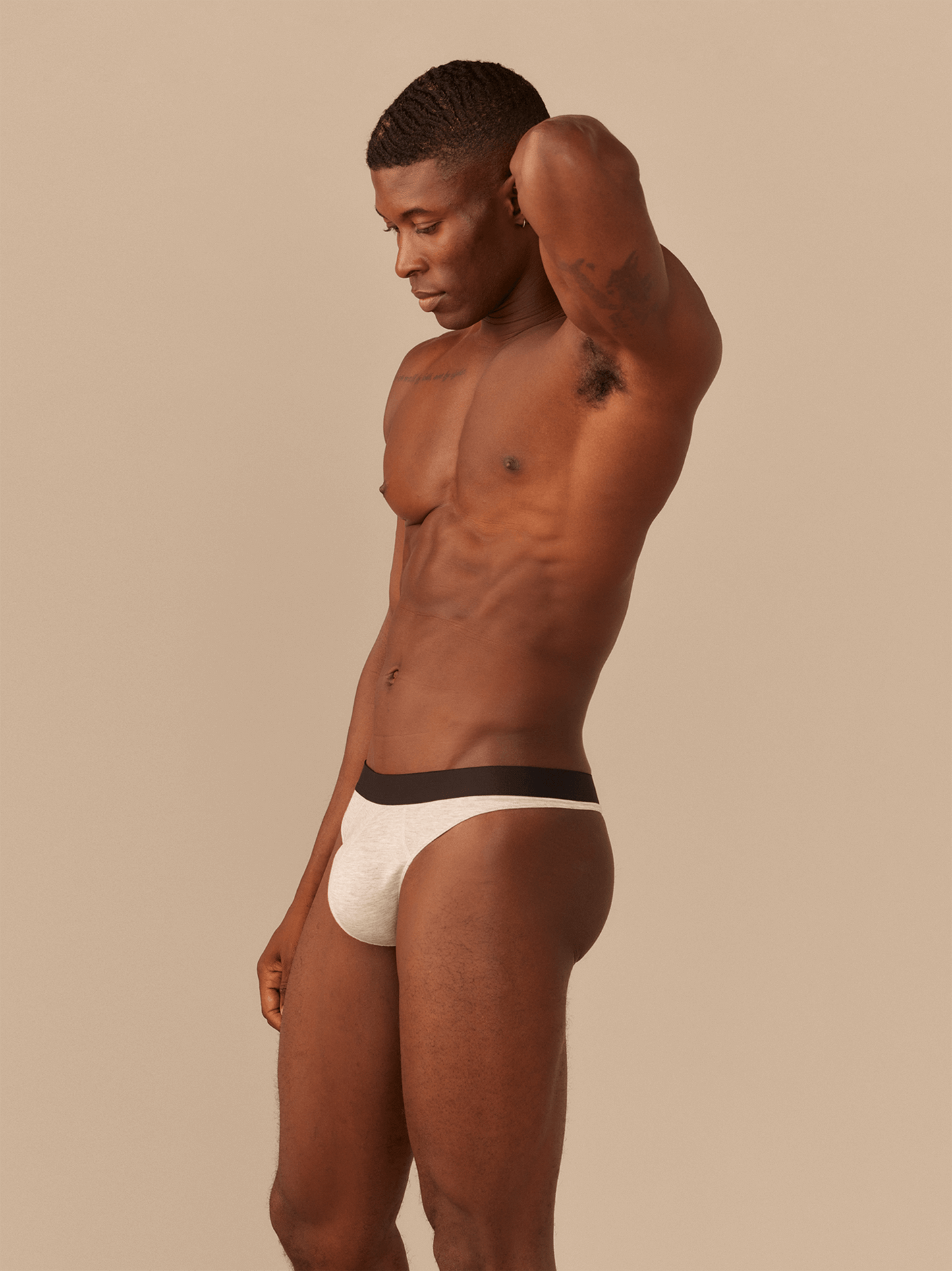 Pouch Front Thong | Heather Grey