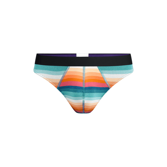 Pouch Front Thong | Pool Stripes