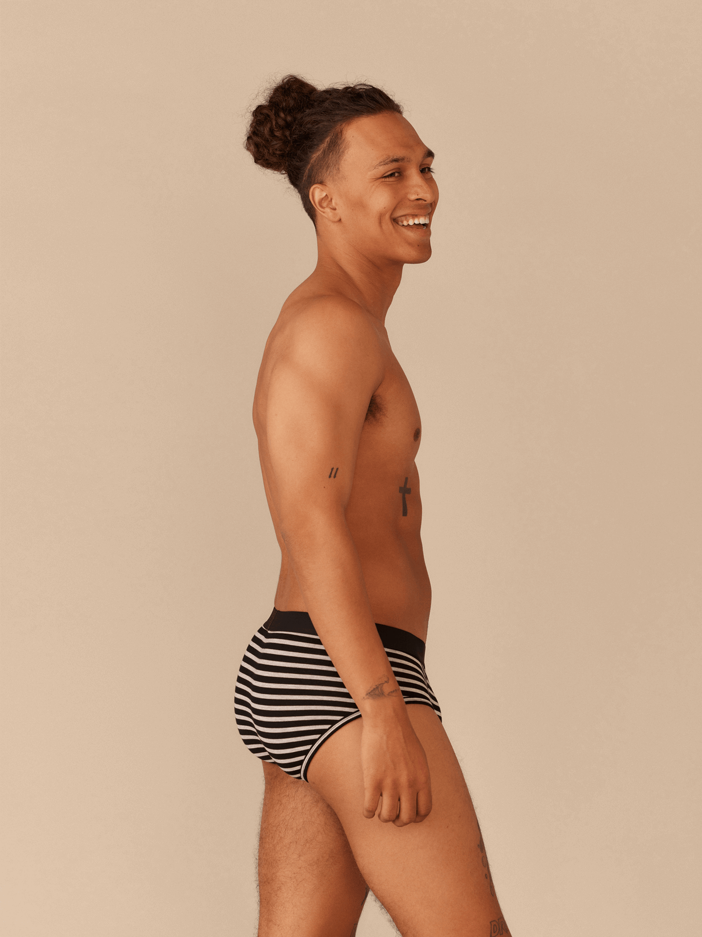 Brief | Heather Grey Stripes