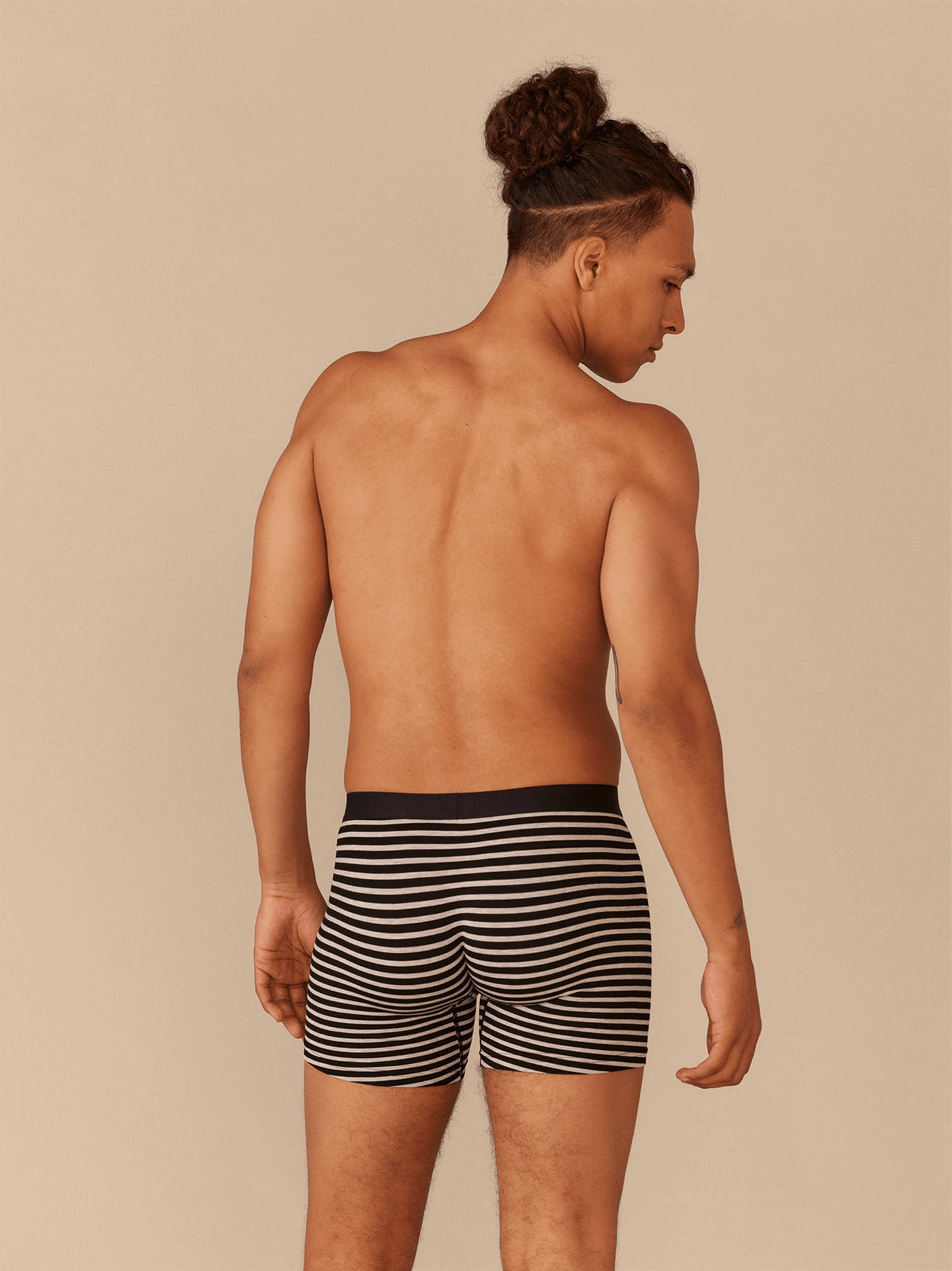 Boxer Brief w/ Fly | Heather Grey Stripes