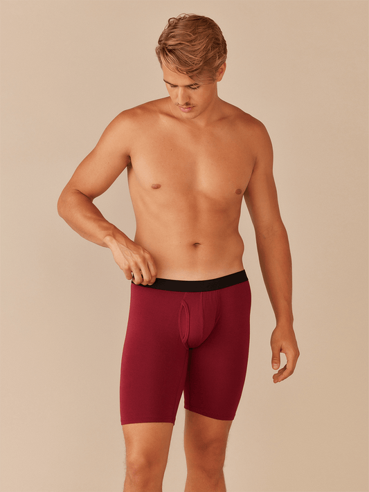 Long Boxer Brief w/ Fly | Cabernet