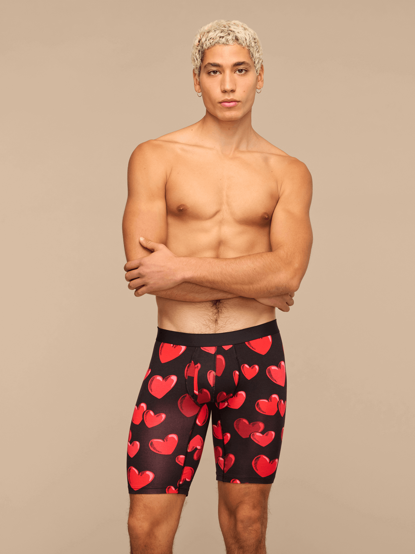 UltraModal™ Core Long Boxer Brief w/ Fly | Floating Hearts