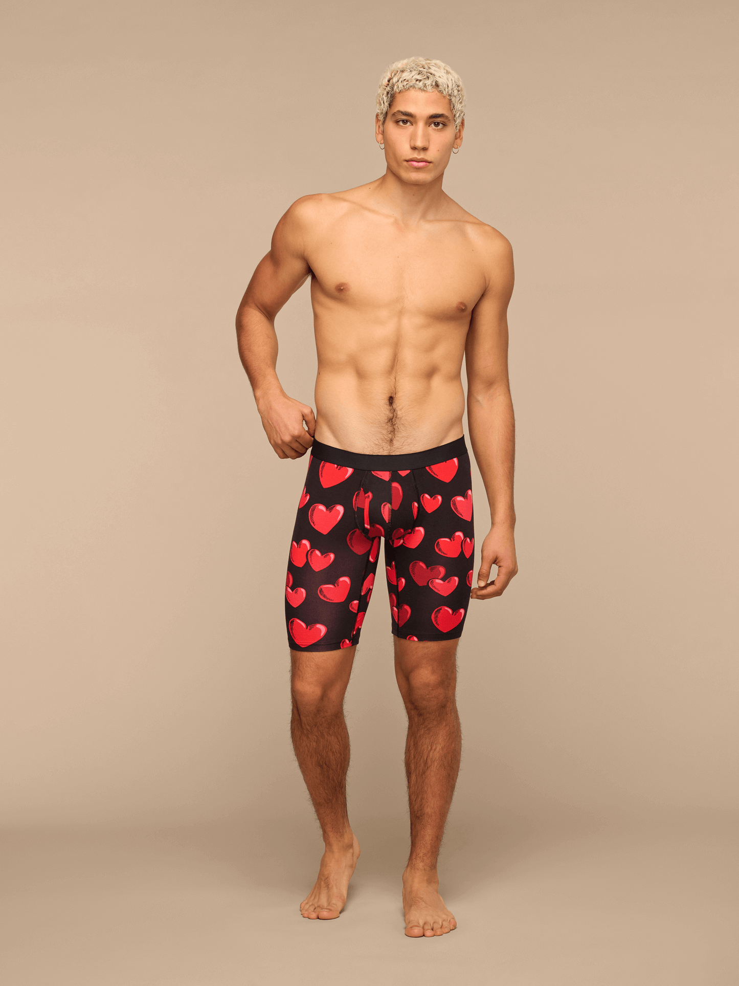 UltraModal™ Core Long Boxer Brief w/ Fly | Floating Hearts