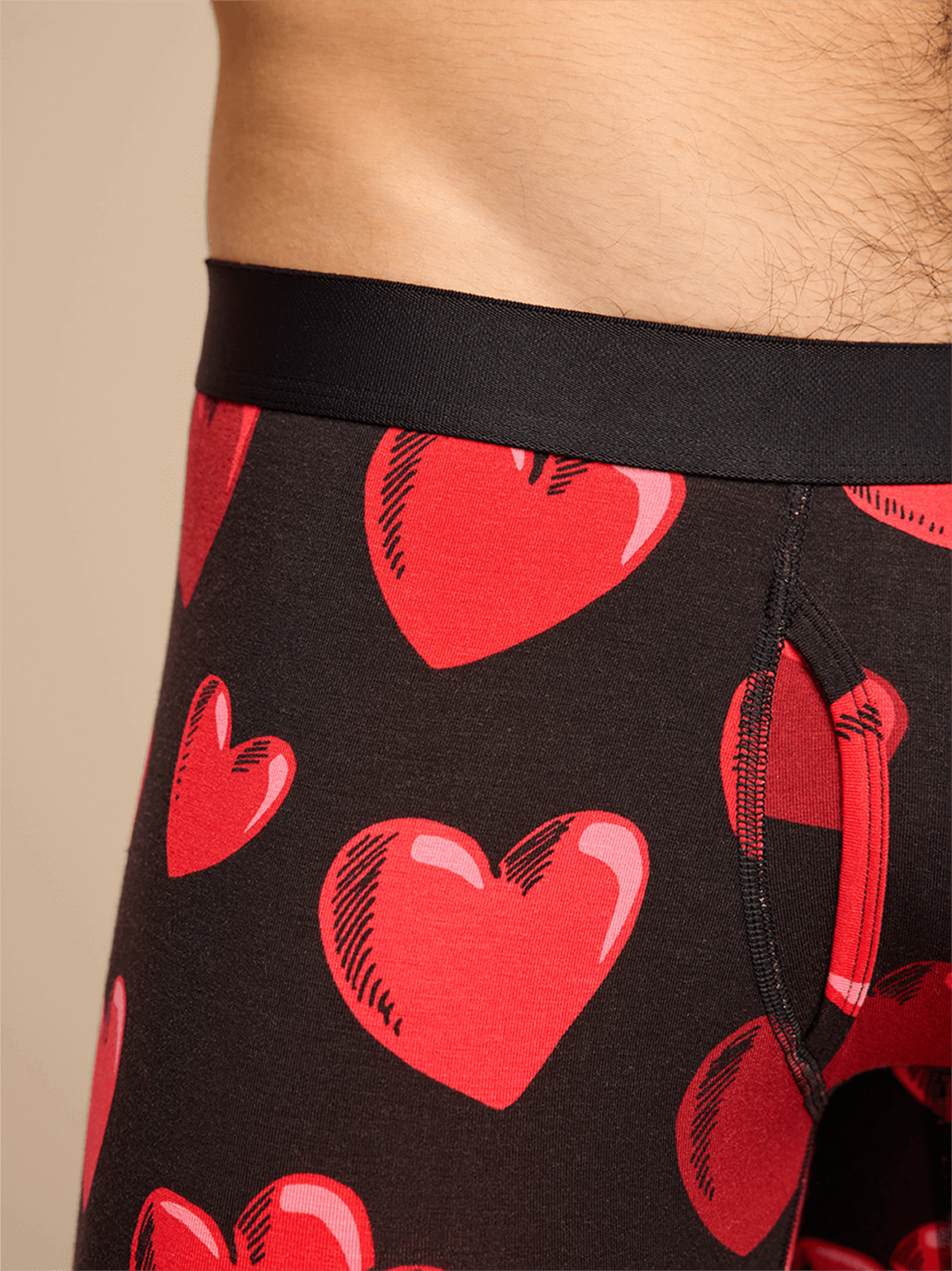 UltraModal™ Core Long Boxer Brief w/ Fly | Floating Hearts