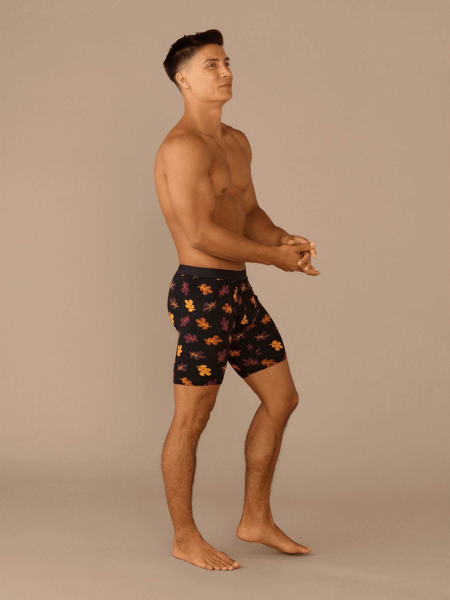 Long Boxer Brief w/ Fly | Fall Leaves