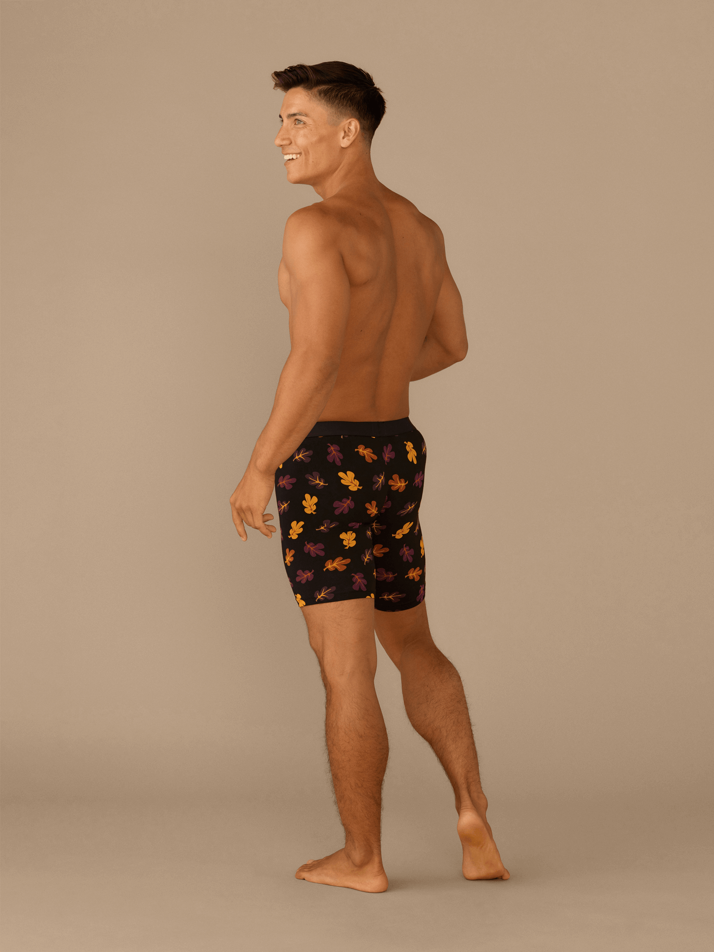 Long Boxer Brief w/ Fly | Fall Leaves