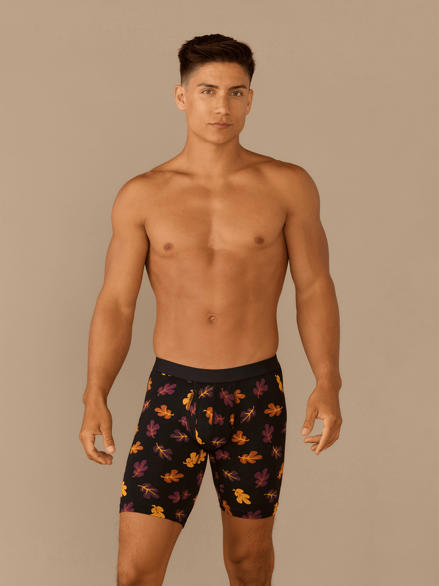 Long Boxer Brief w/ Fly | Fall Leaves