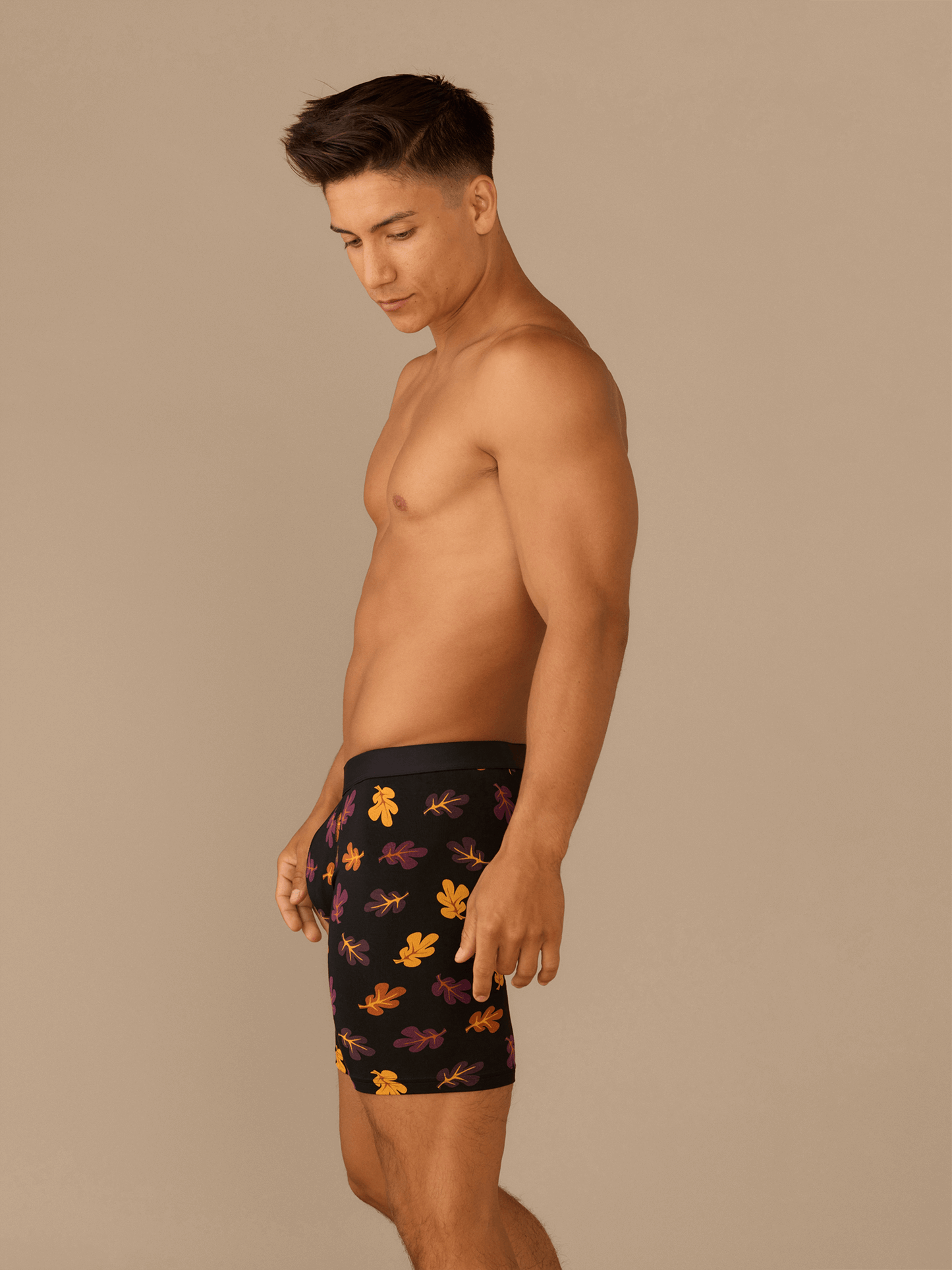 Long Boxer Brief w/ Fly | Fall Leaves