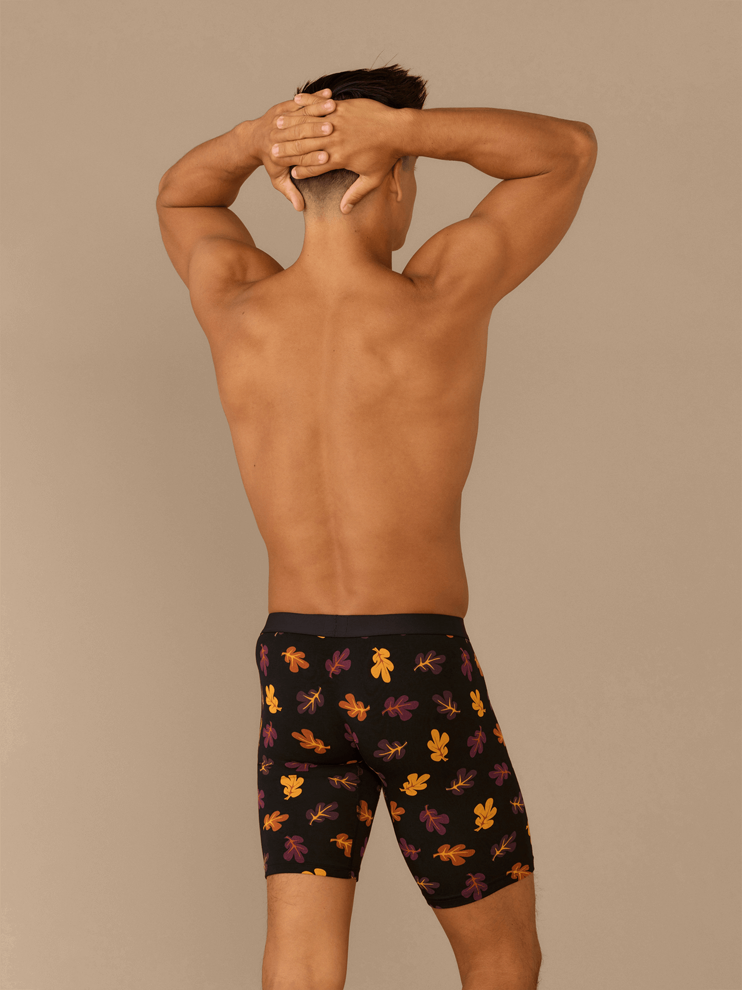 Long Boxer Brief w/ Fly | Fall Leaves