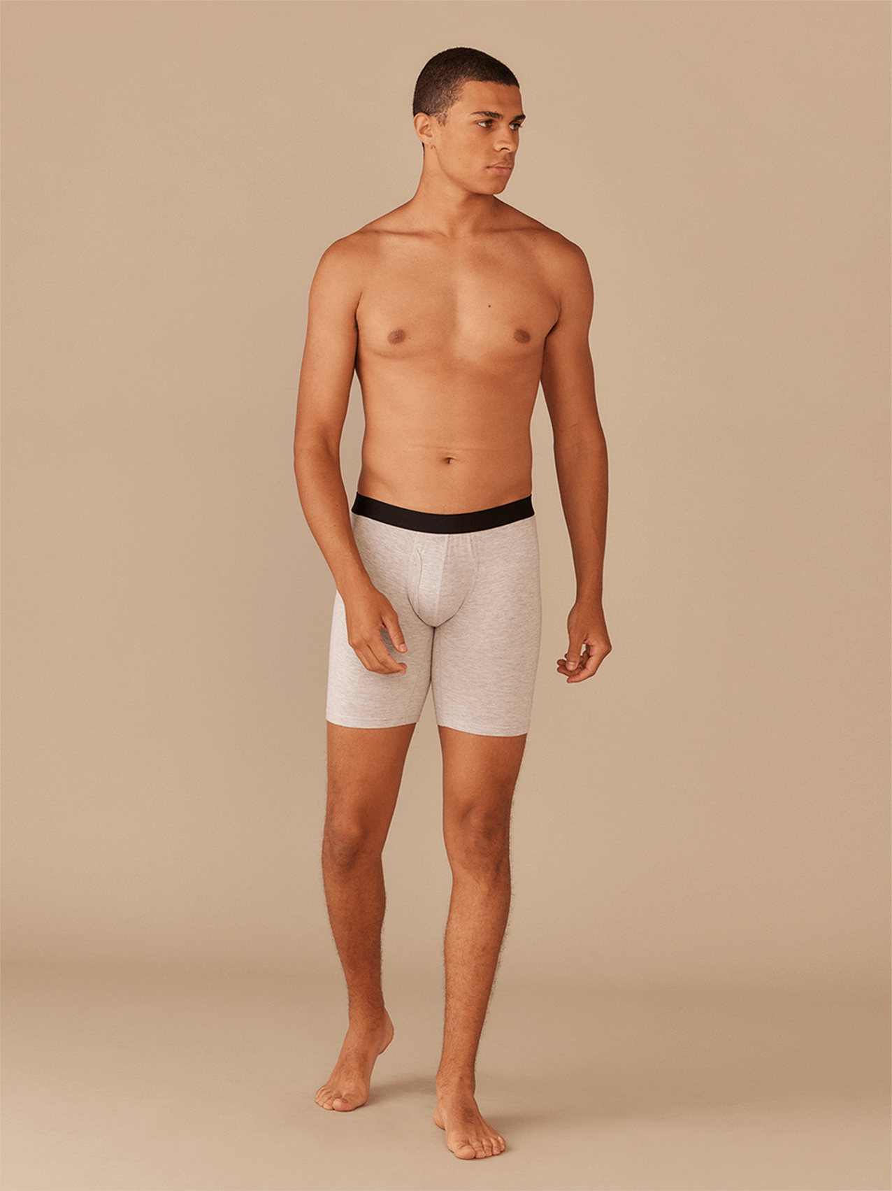 Long Boxer Brief w/ Fly | Heather Grey