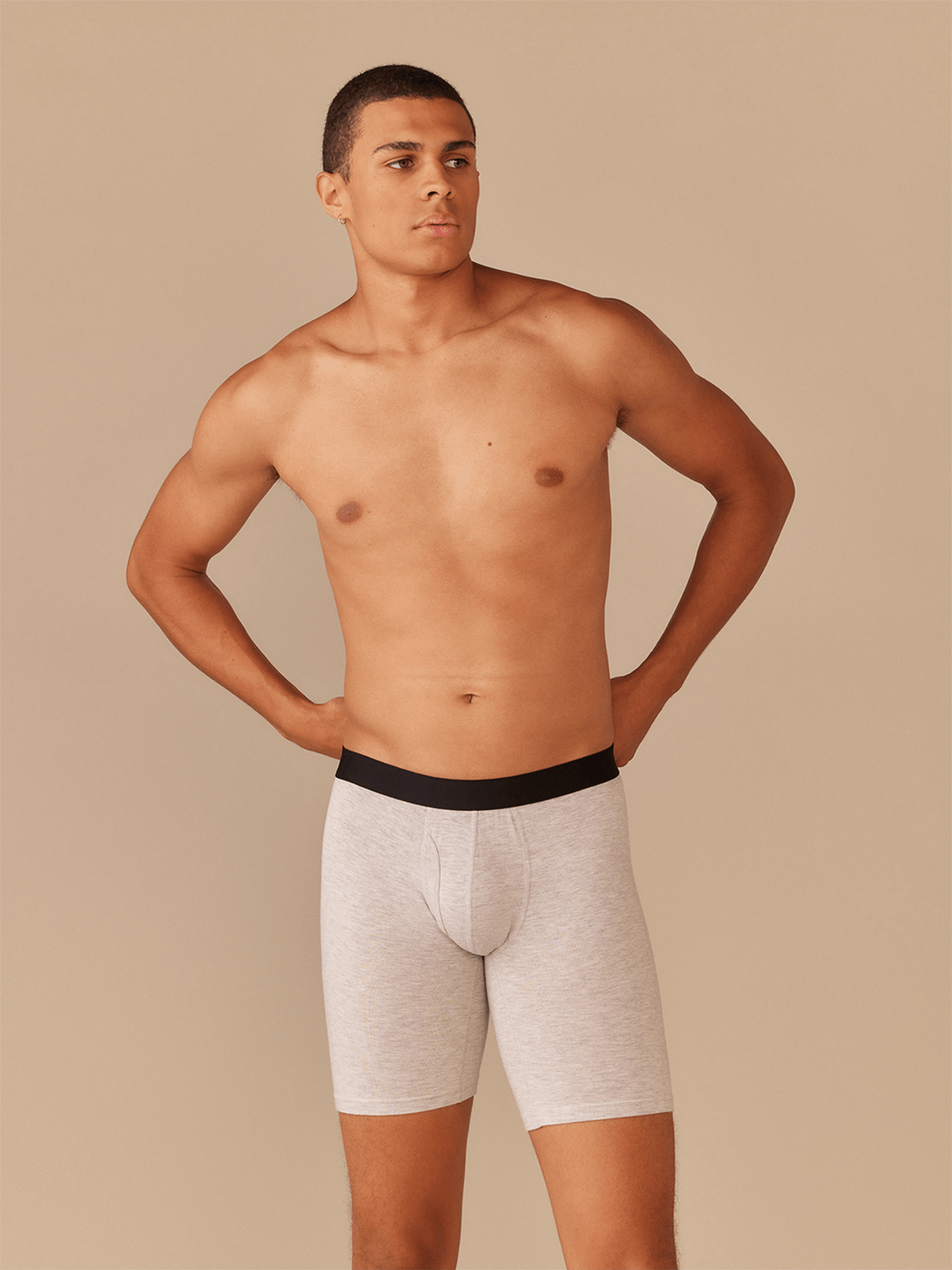 Long Boxer Brief w/ Fly | Heather Grey