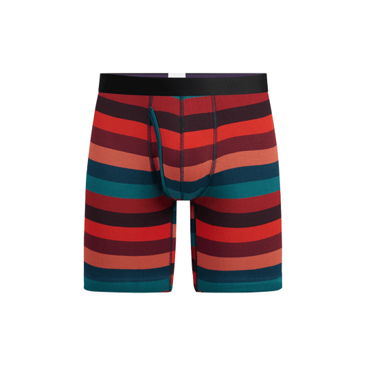 Long Boxer Brief w/ Fly | Bright Stripes