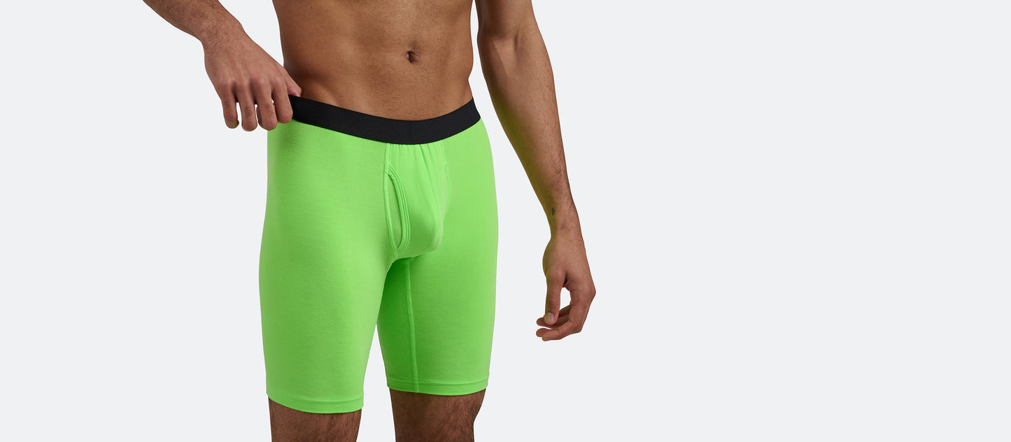 UltraModal™ Core Long Boxer Brief w/ Fly | Neon Green