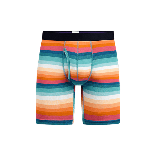 Long Boxer Brief w/ Fly | Pool Stripes