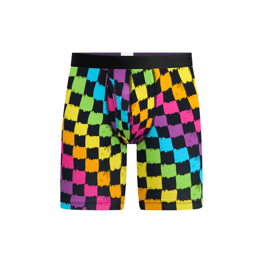 UltraModal™ Core Long Boxer Brief w/ Fly | Rainbow Check