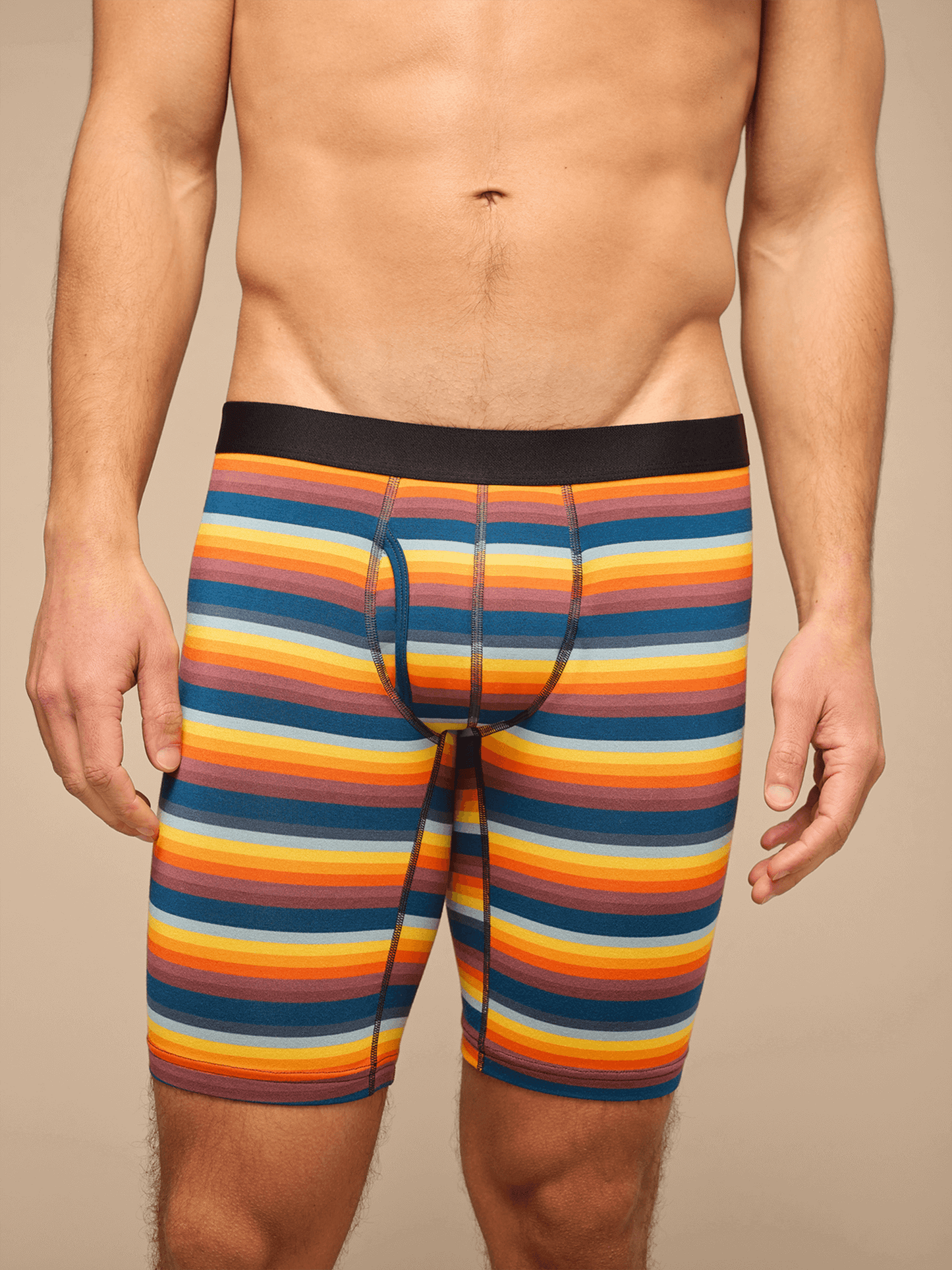UltraModal™ Core Long Boxer Brief w/ Fly | Sunrise Stripes