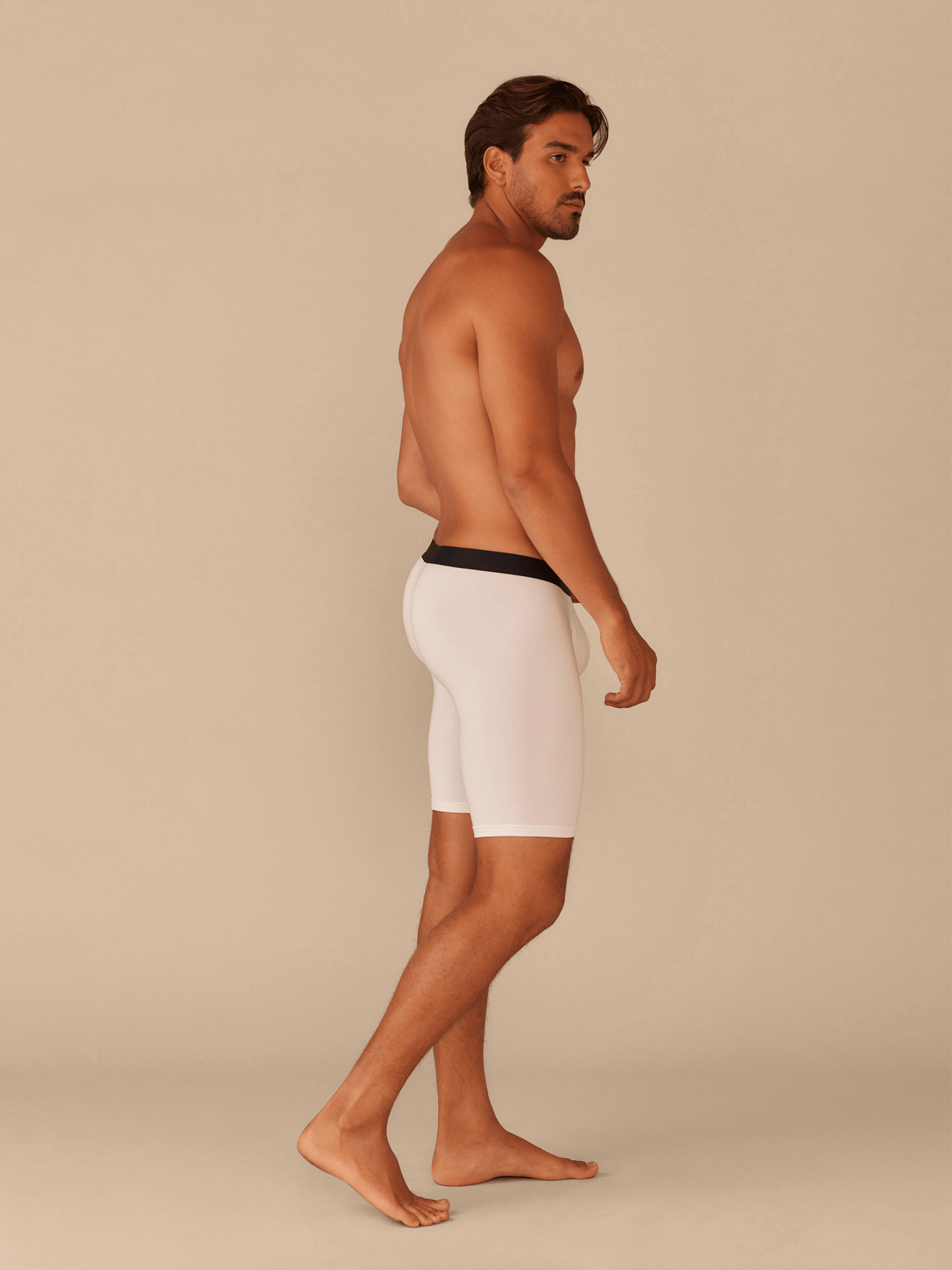 Long Boxer Brief w/ Fly | White