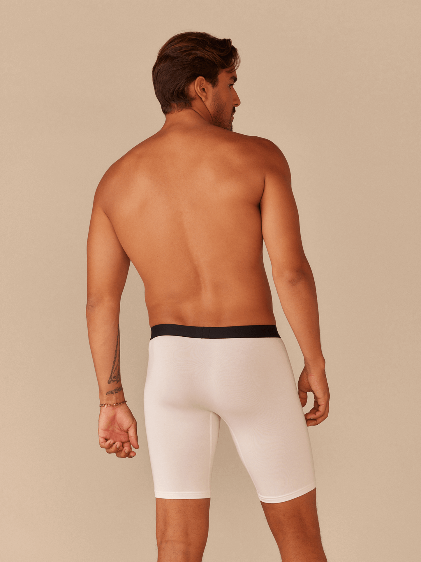 Long Boxer Brief w/ Fly | White