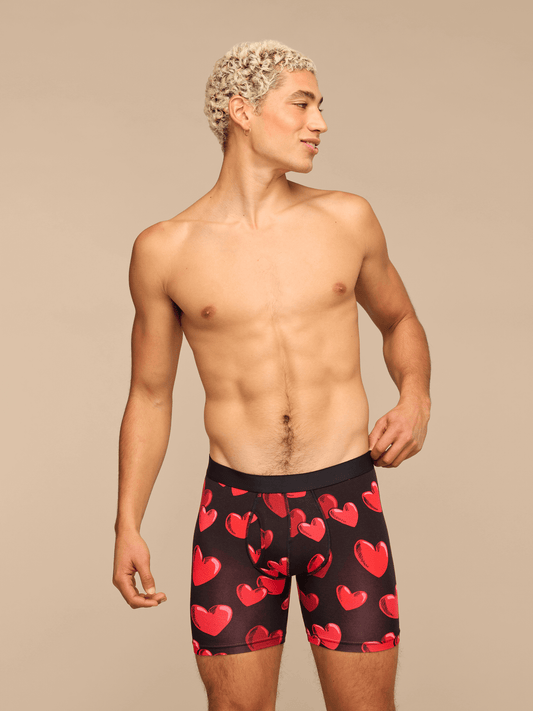 UltraModal™ Core Ball Caddy™ Boxer Brief w/ Fly | Floating Hearts