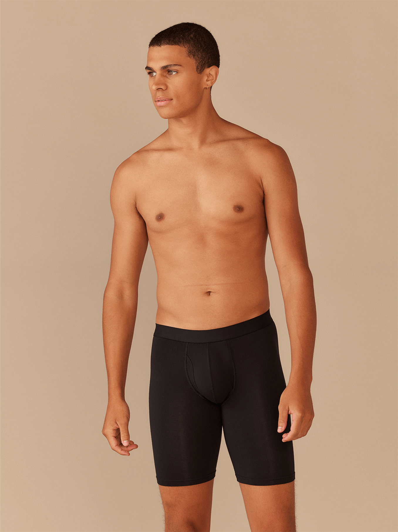 The Ball Caddy™ Long Boxer Brief w/ Fly | Black