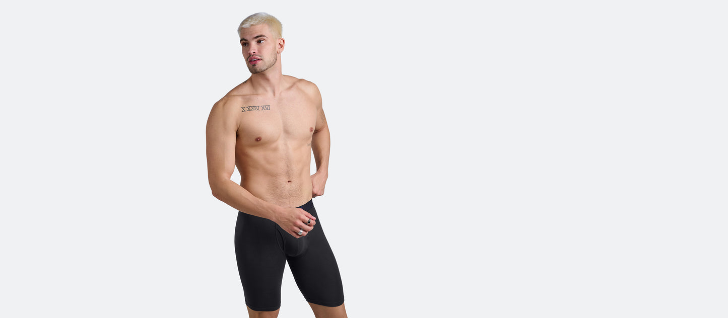 The Ball Caddy™ Long Boxer Brief w/ Fly 6-Pack | Black