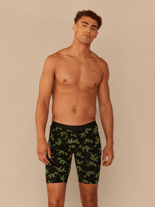 The Ball Caddy™ Long Boxer Brief w/ Fly | Electric Dino