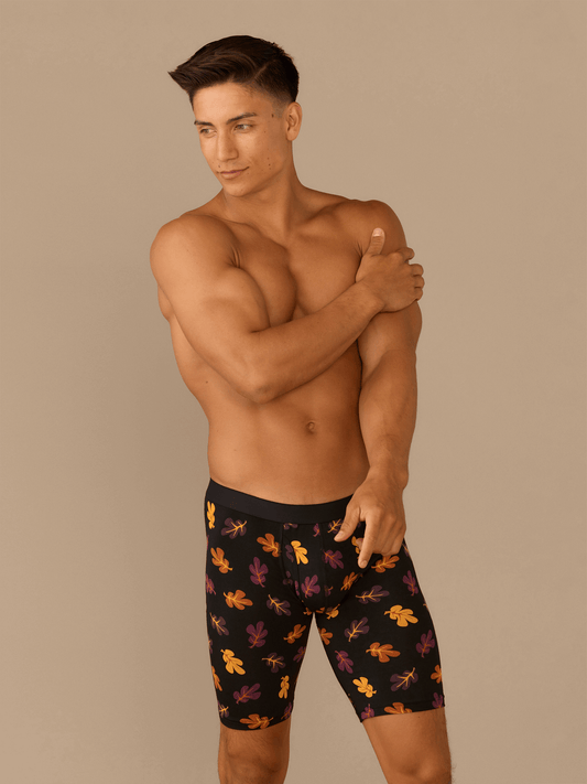 The Ball Caddy™ Long Boxer Brief w/ Fly | Fall Leaves