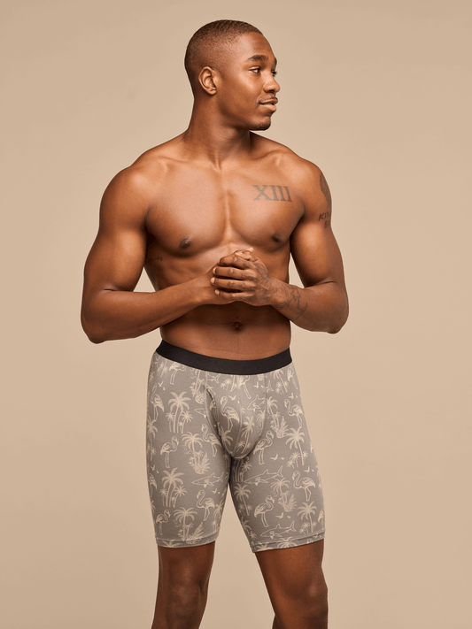 UltraModal™ Core Ball Caddy™ Long Boxer Brief w/ Fly | Grey Wild Life