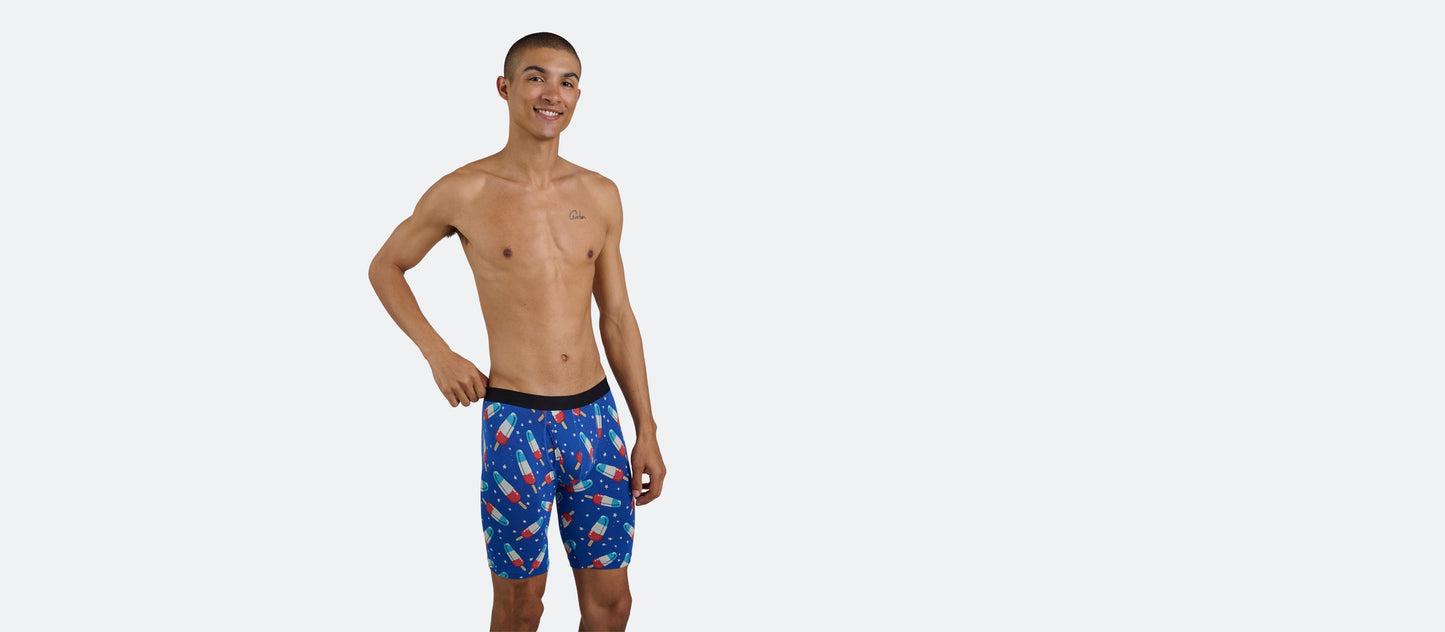 The Ball Caddy™ Long Boxer Brief w/ Fly | Patriotic Pops