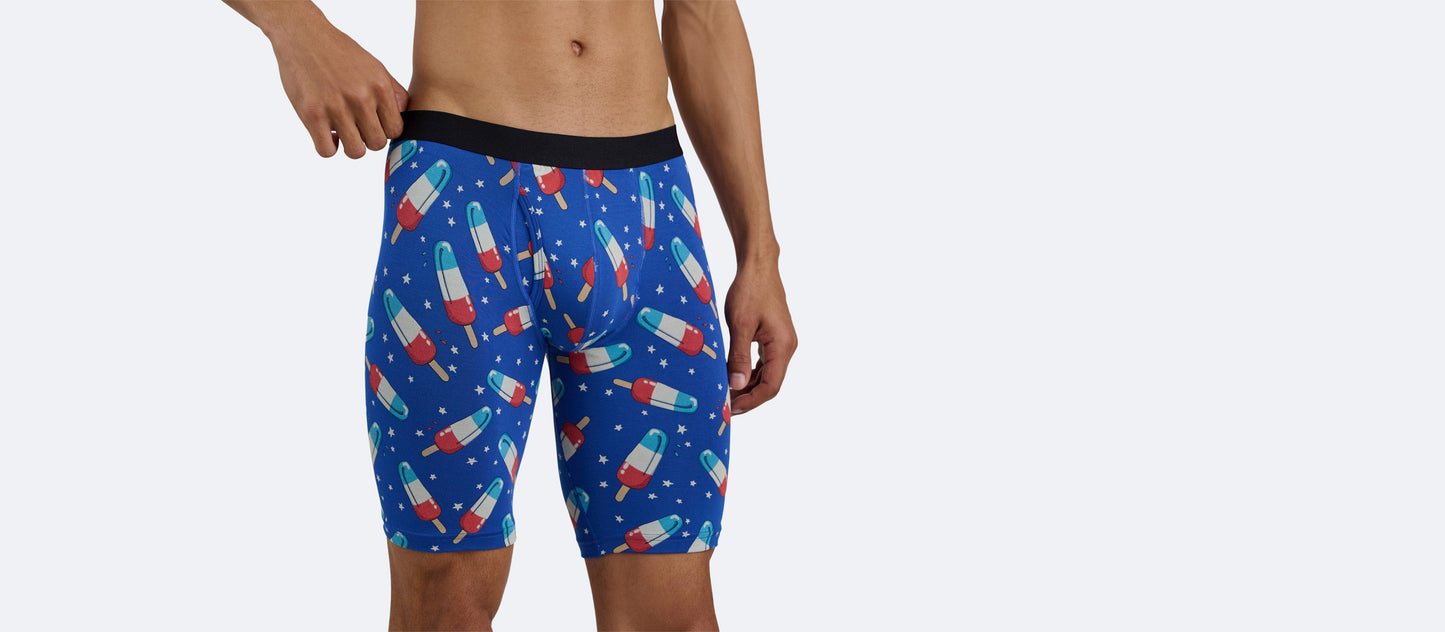 The Ball Caddy™ Long Boxer Brief w/ Fly | Patriotic Pops