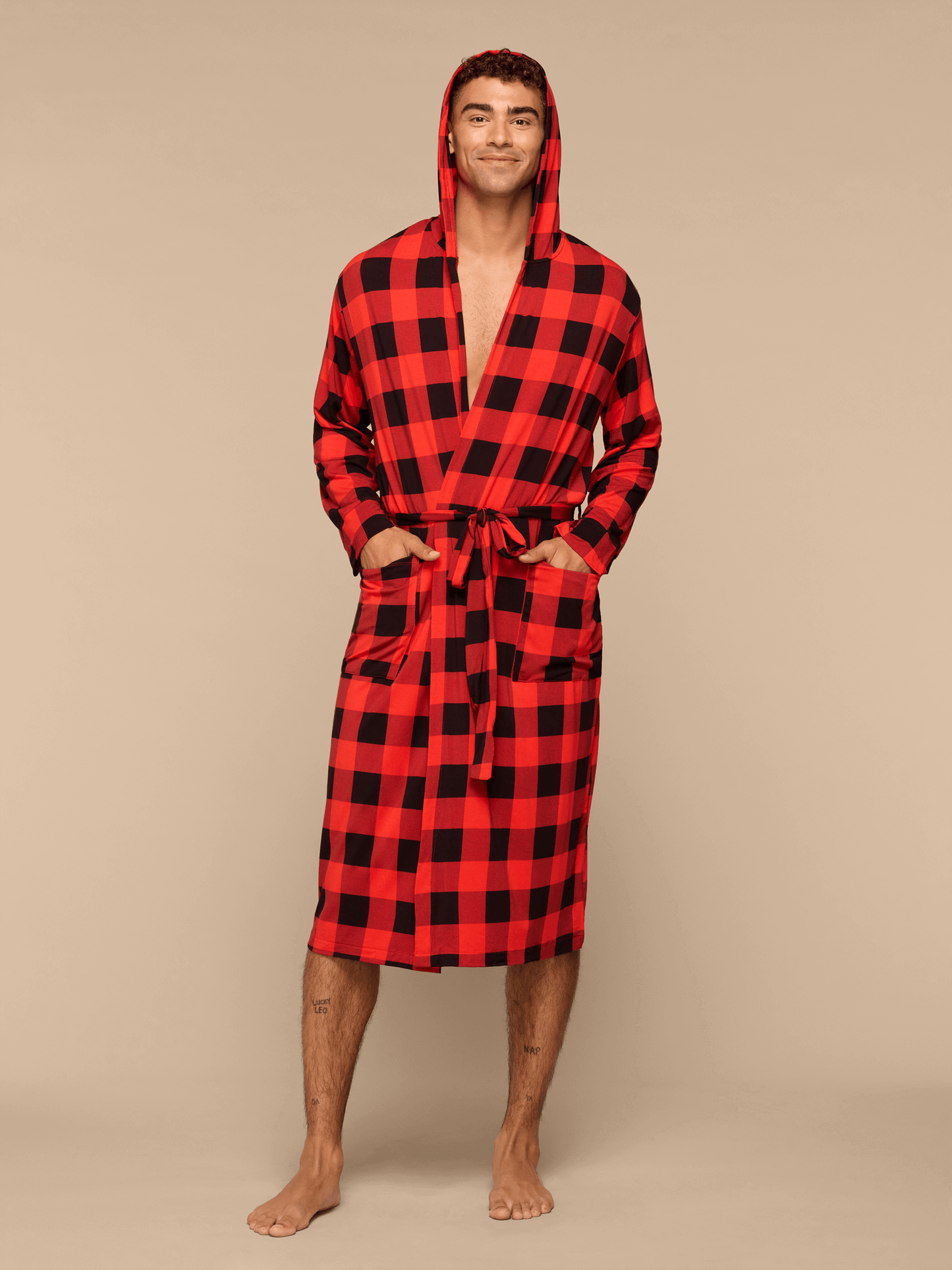 Unisex Hooded Modal Robe | Buffalo Plaid