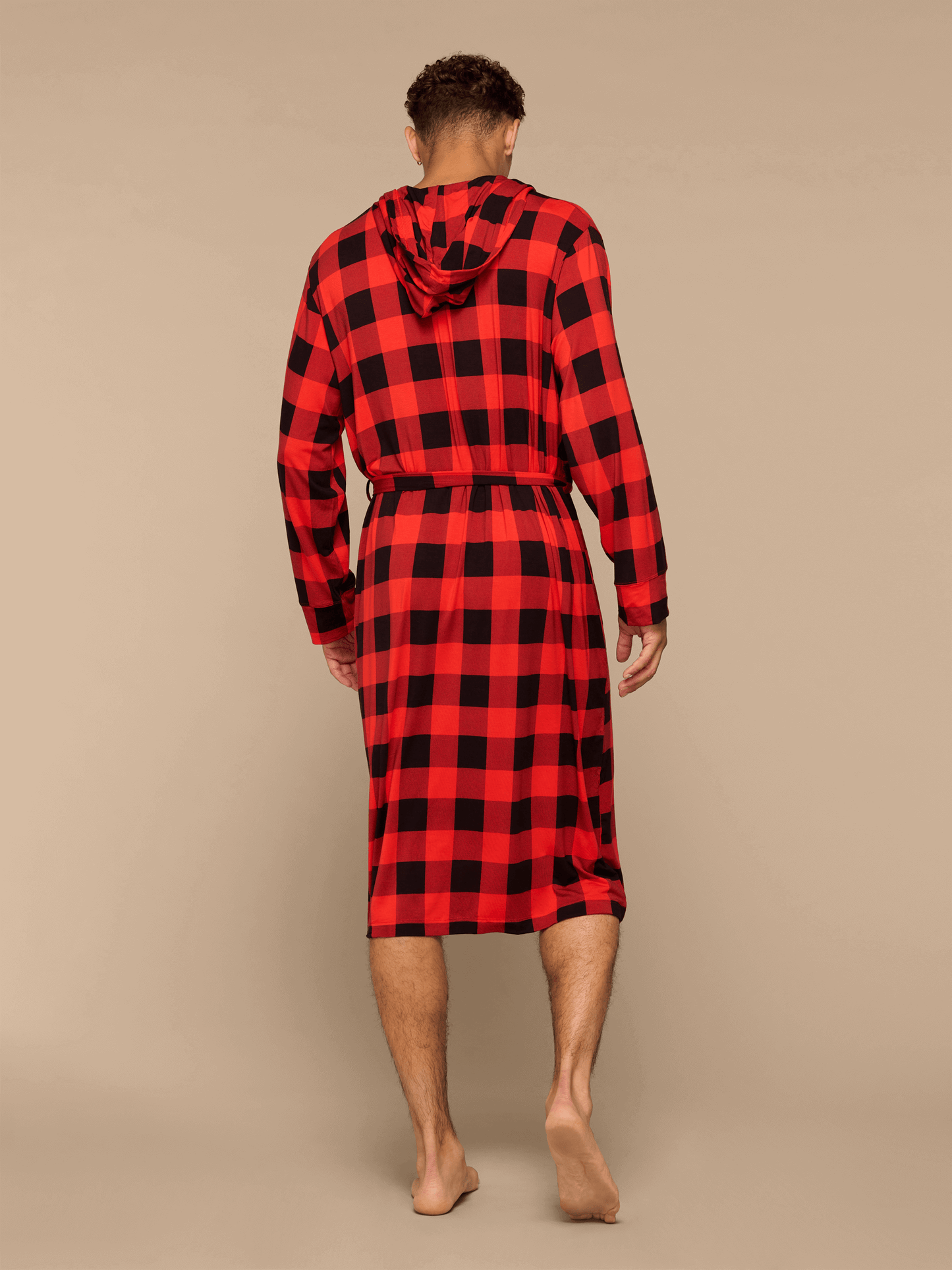 Unisex Hooded Modal Robe | Buffalo Plaid