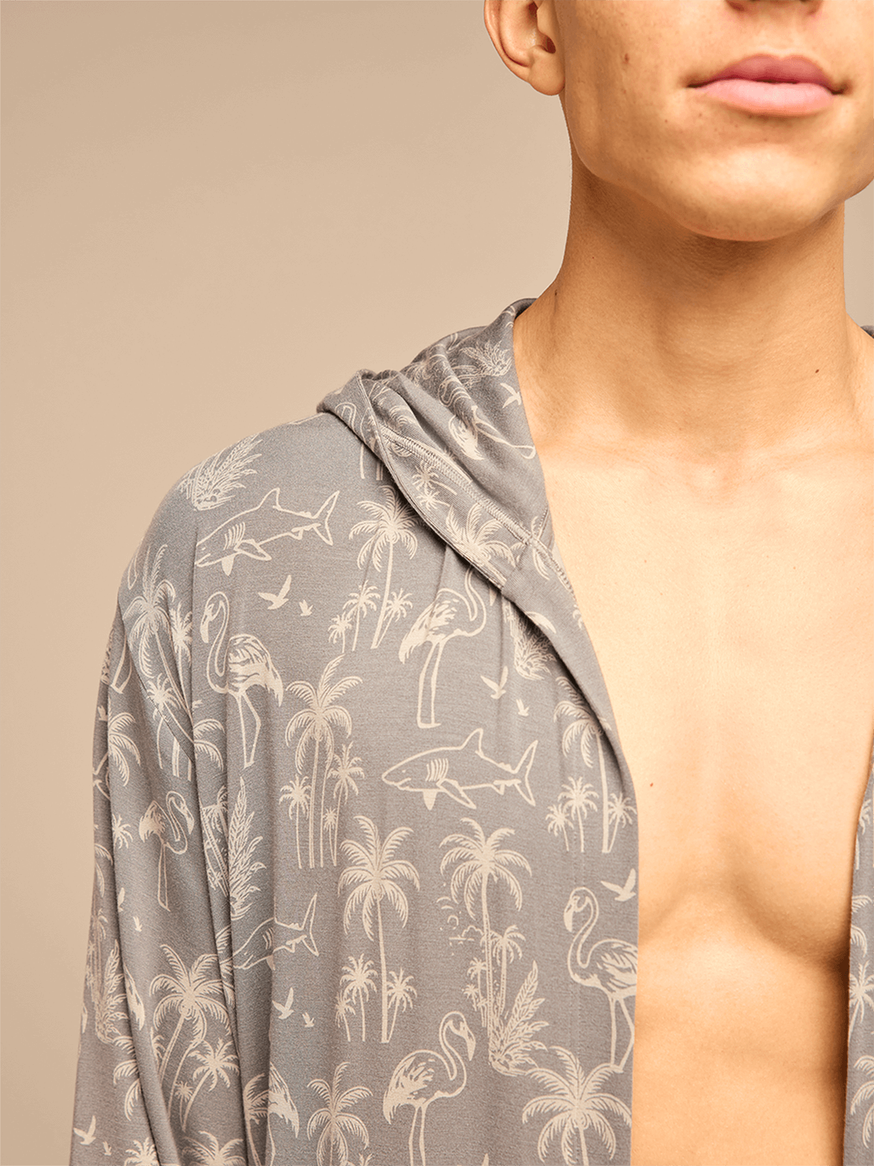 UltraModal™ Hooded Robe - Unisex | Grey Wild Life
