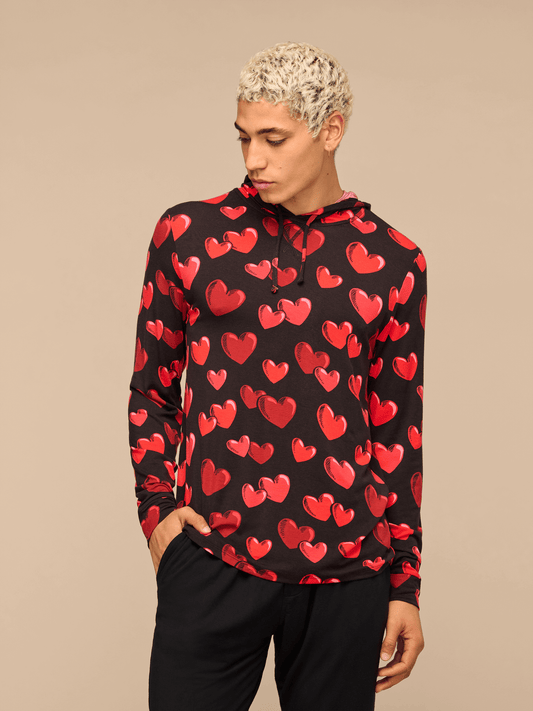 UltraModal™ Pullover Lounge Hoodie - Men's | Floating Hearts