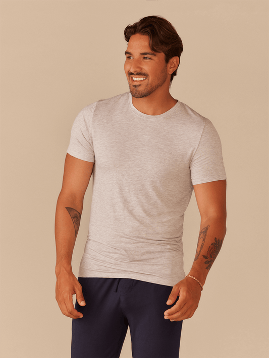 Men's Lightweight Modal Crew Undershirt | Heather Grey