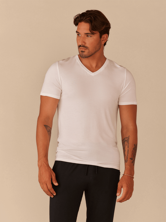 Men's Lightweight Modal V-Neck Undershirt | White