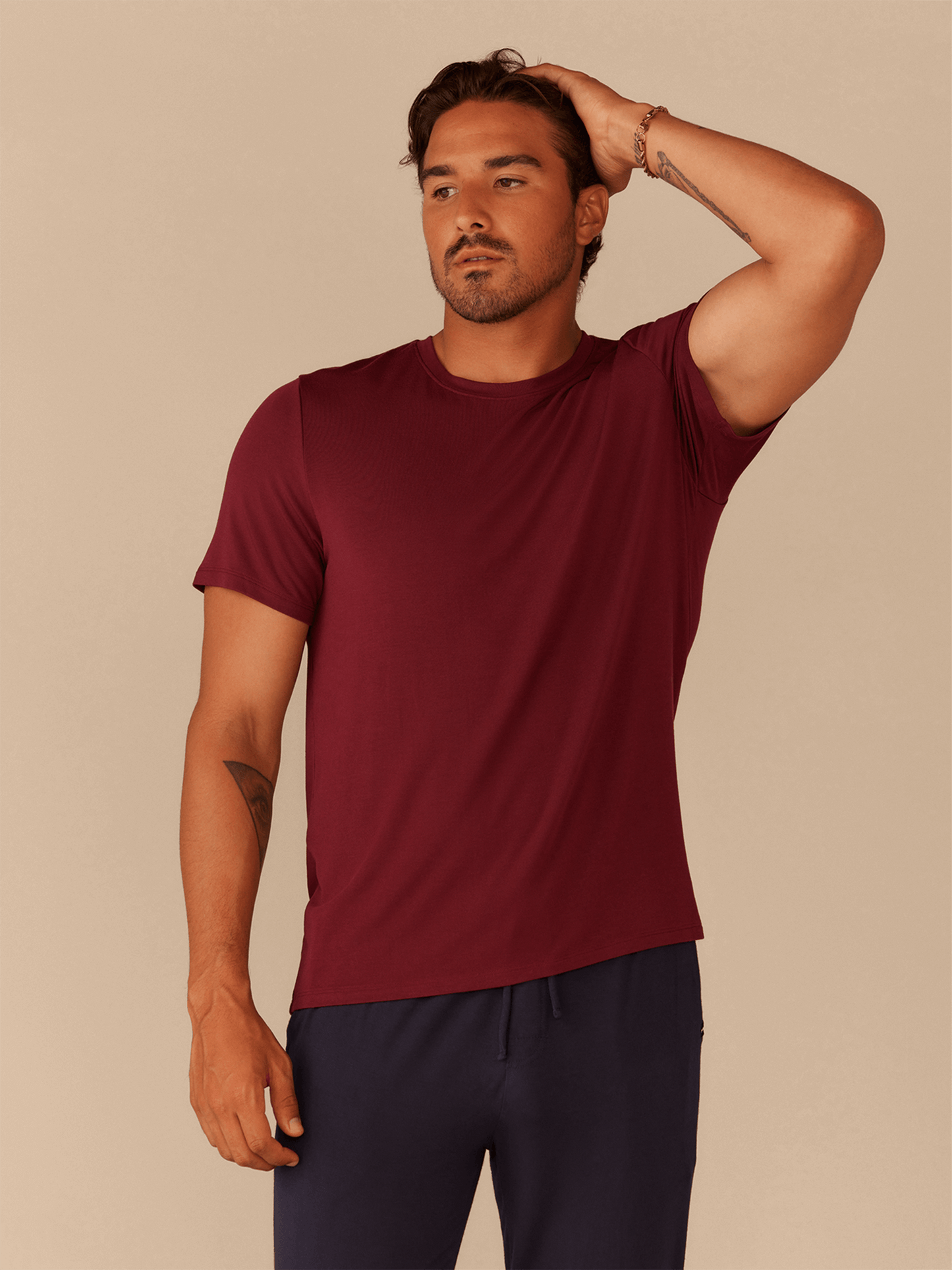 Men's Modal Crew Tee | Cabernet