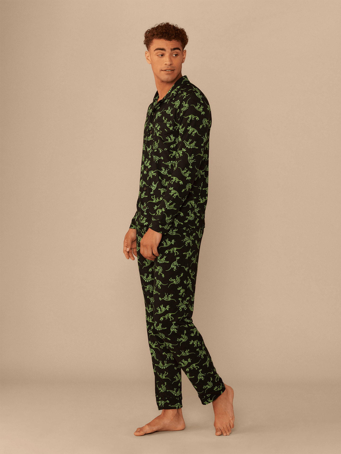 Men's Longsleeve Modal PJ Set | Electric Dino