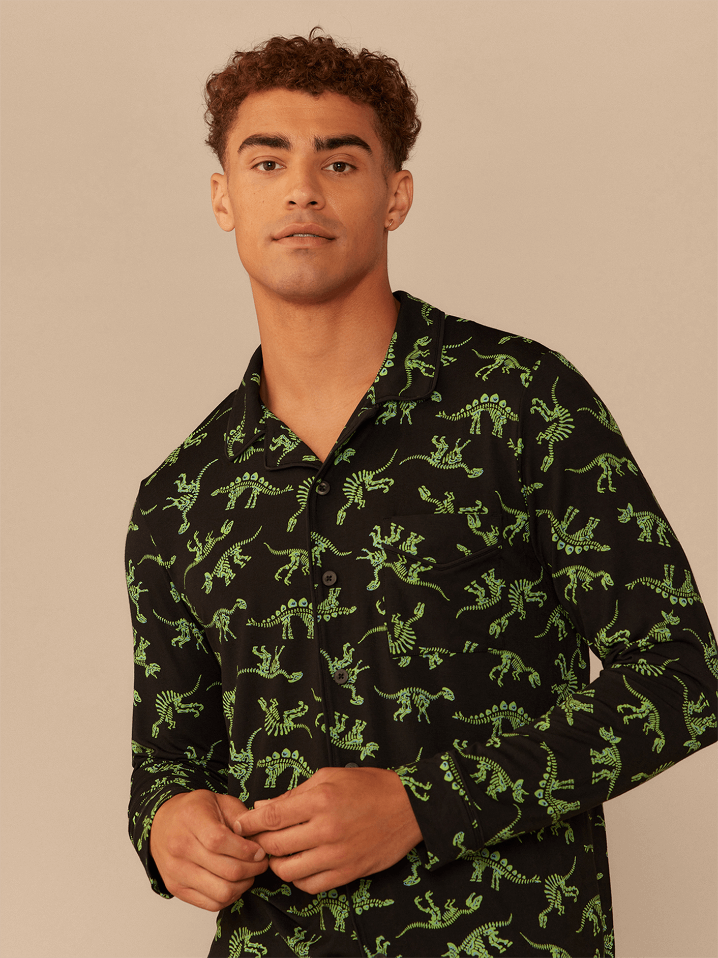 Men's Longsleeve Modal PJ Set | Electric Dino