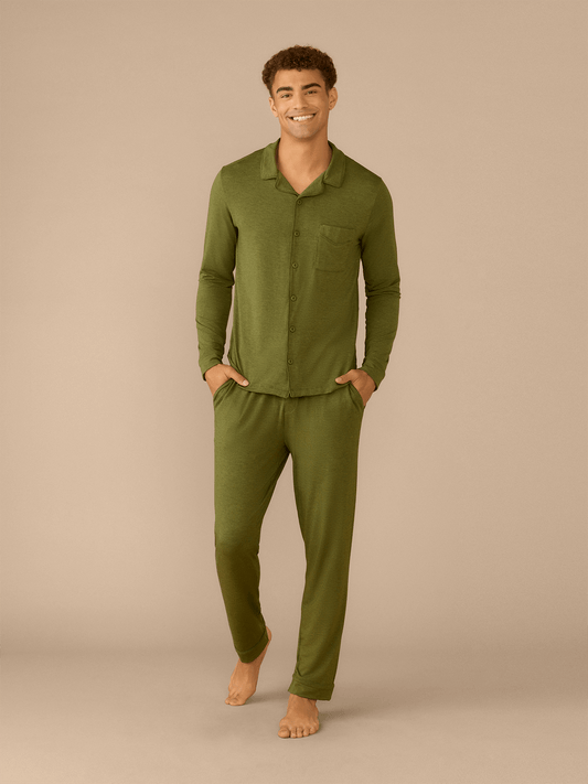 Men's Longsleeve Modal PJ Set | Heather Olive