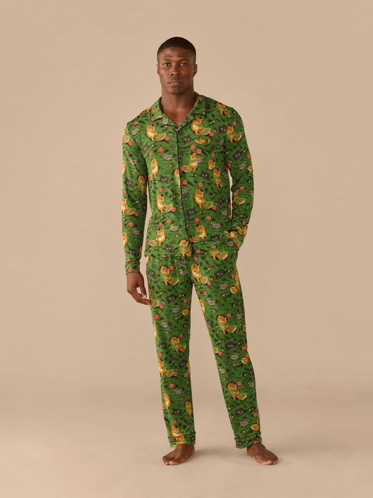 Men's Longsleeve Modal PJ Set | Meowy Christmas