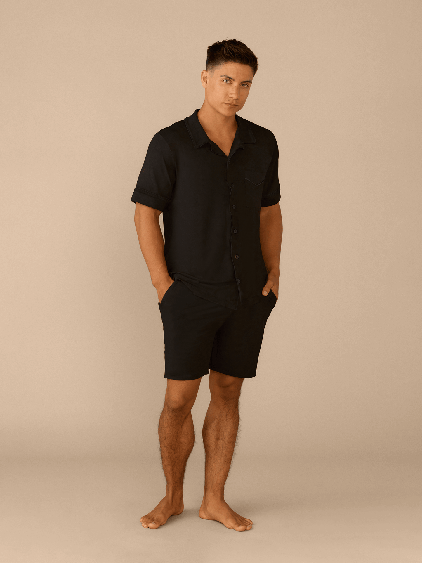 Men's Shortsleeve Modal PJ Set | Black