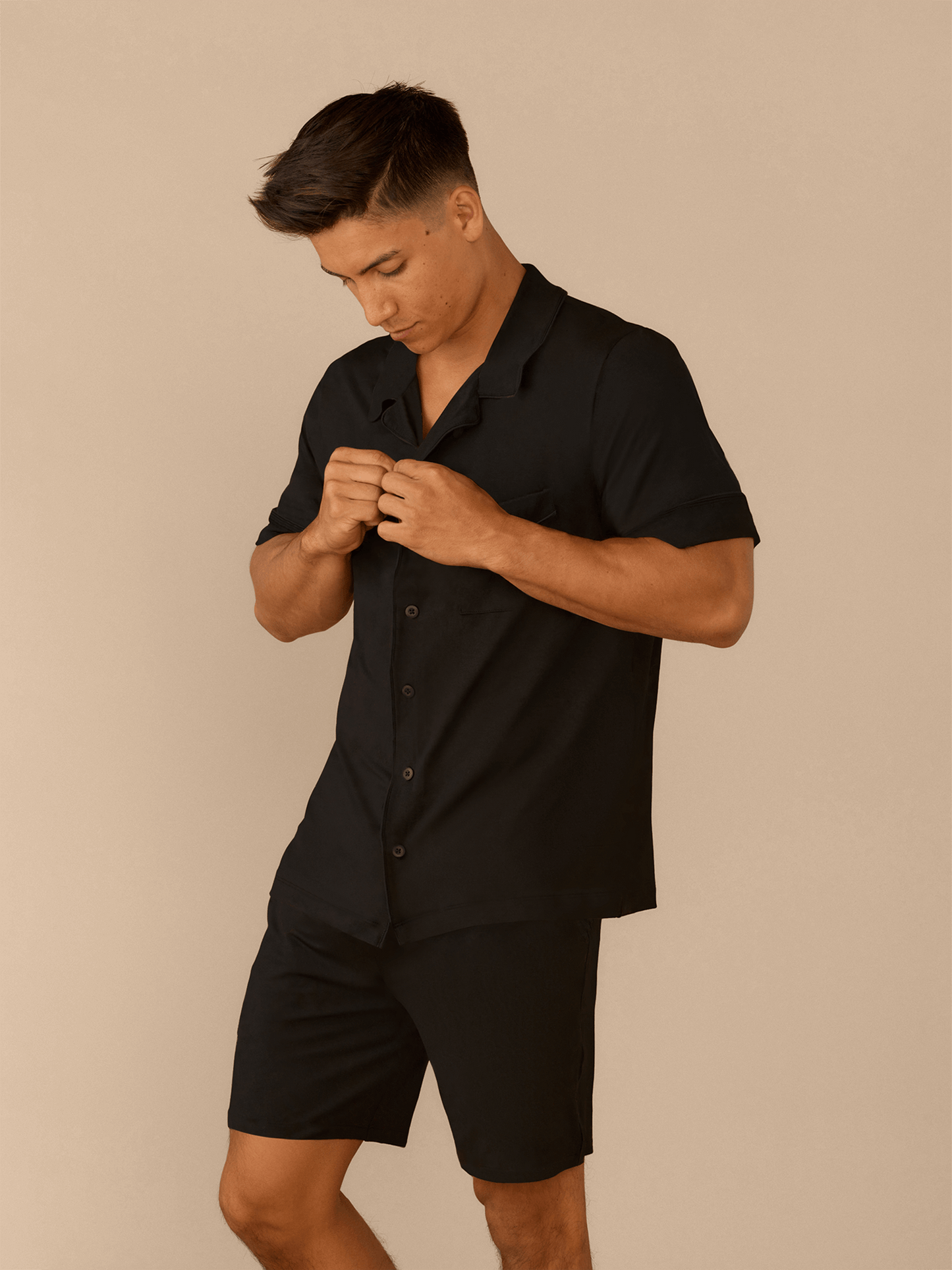 Men's Shortsleeve Modal PJ Set | Black