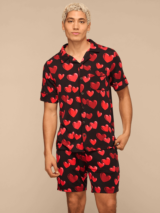 UltraModal™ Shortsleeve PJ Set - Men's | Floating Hearts