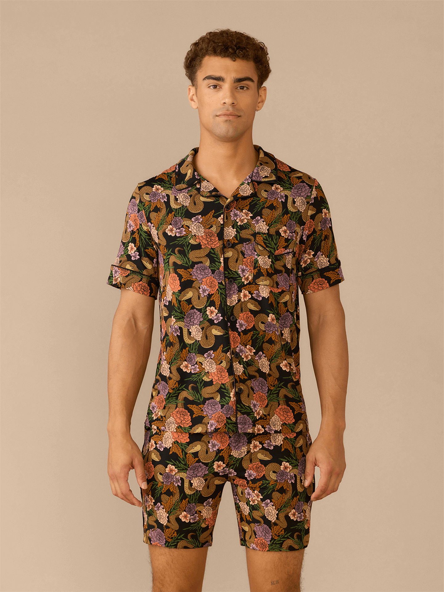 Men's Shortsleeve Modal PJ Set | Garden Snake