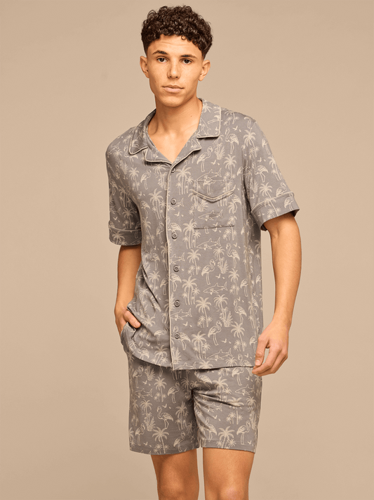 UltraModal™ Short Sleeve PJ Set - Men's | Grey Wild Life