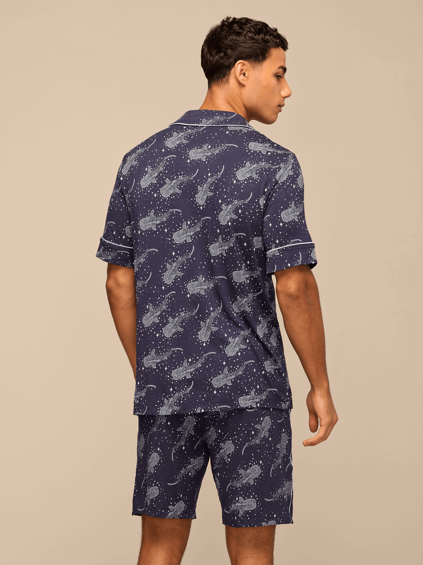 Men's Shortsleeve Modal PJ Set | Starry Sharks