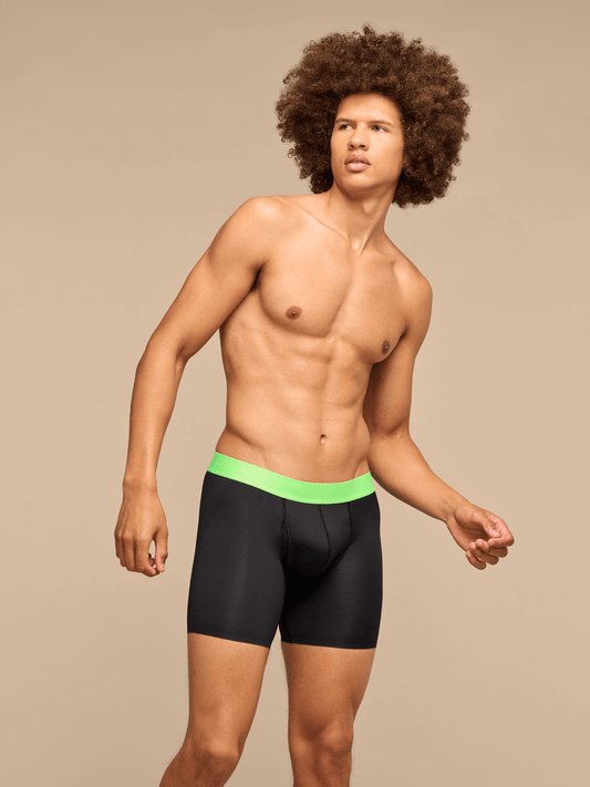 Breathe Ball Caddy™ Boxer Brief w/ Fly | Black/Electric Lime